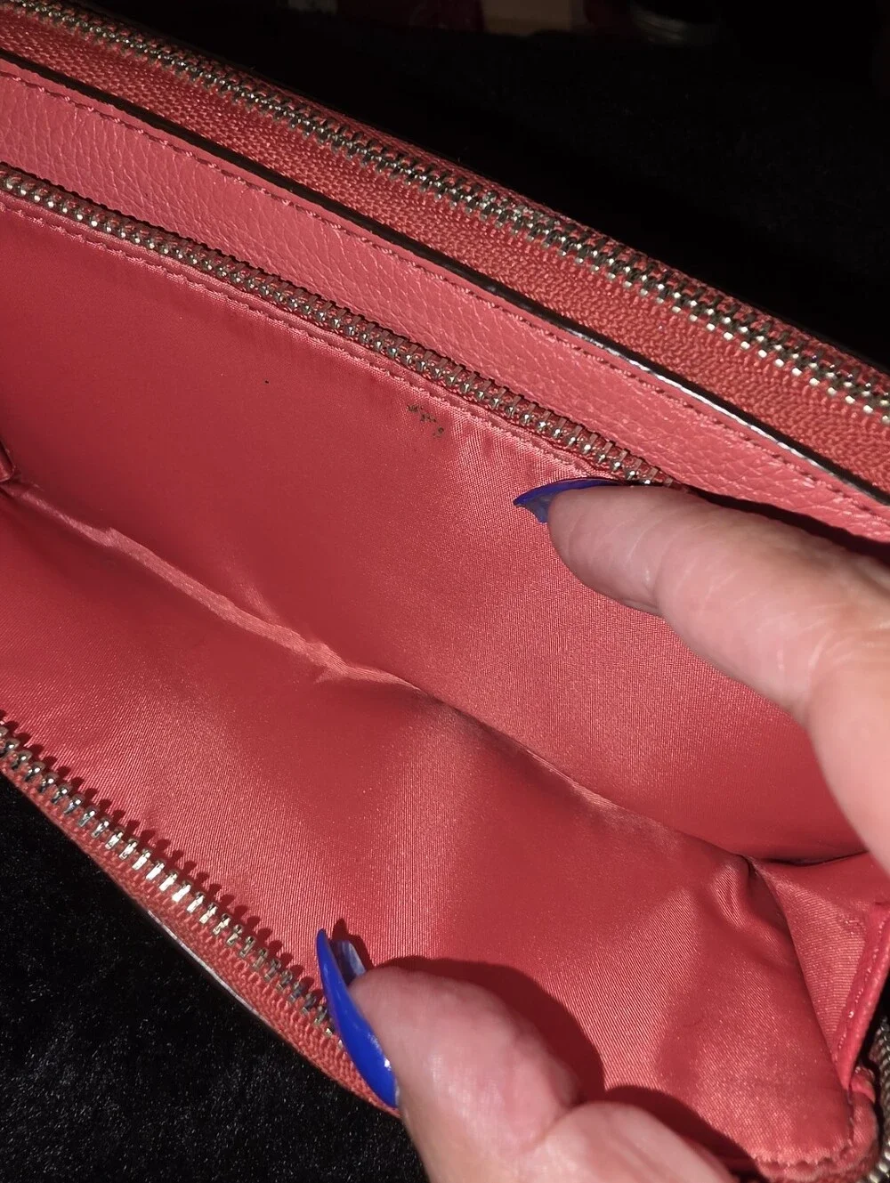 Coach Double Zip Wallet Coral